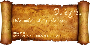 Dömötör Ákos névjegykártya